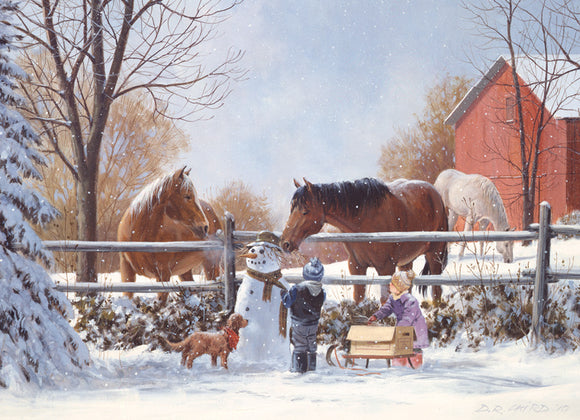 häst pussel barn familj julmotov 