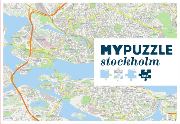 Pussel 1000 bitar. Karta över stockholm kartpussel